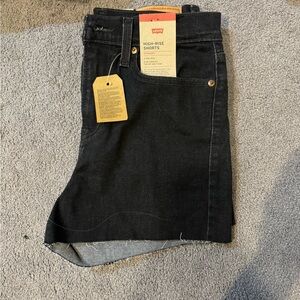Levi's Charcoal High-Waist Shorts